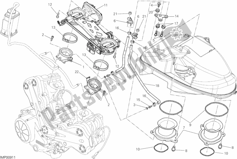 Todas as partes de Corpo Do Acelerador do Ducati Diavel Titanium USA 1200 2015